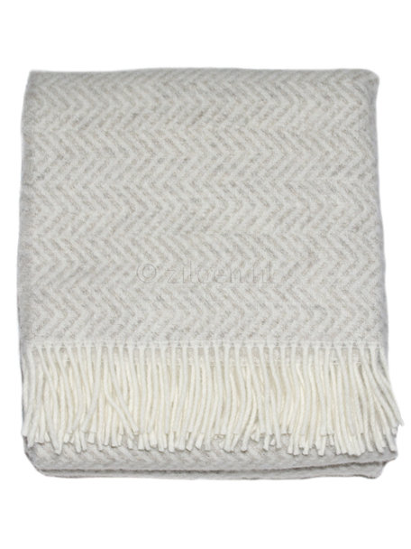 Mara Woolen Plaid 135 x 240 cm - Beige