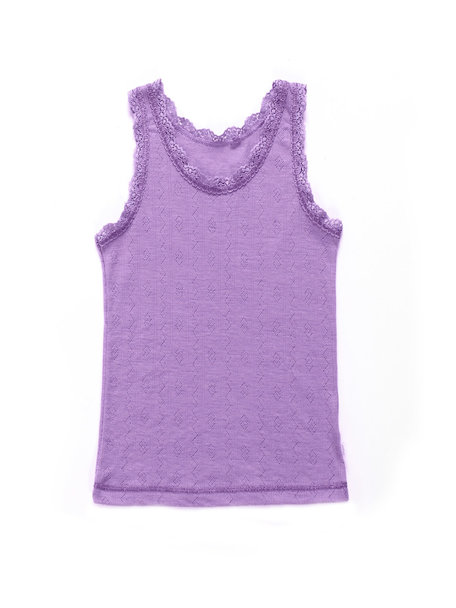 Joha Undershirt girls wool/silk ajour - Lilac