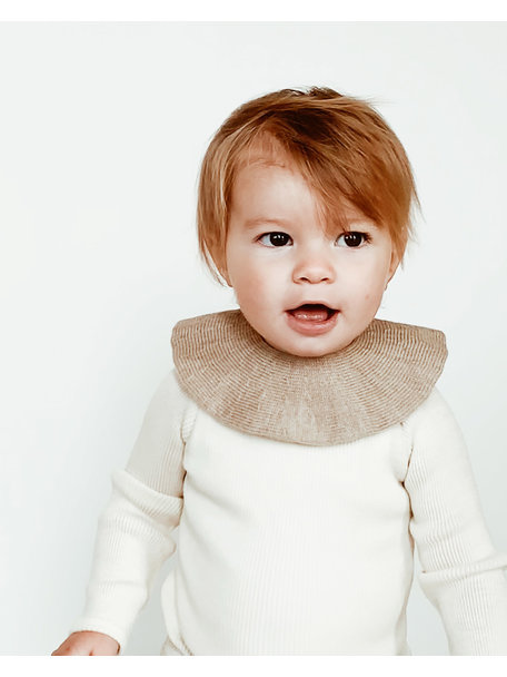 Hvid Merino Wool Collar - Sand