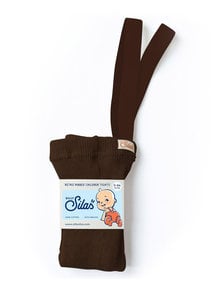 Silly Silas Retro Ribbed Tights with Braces - Chocolate Brown