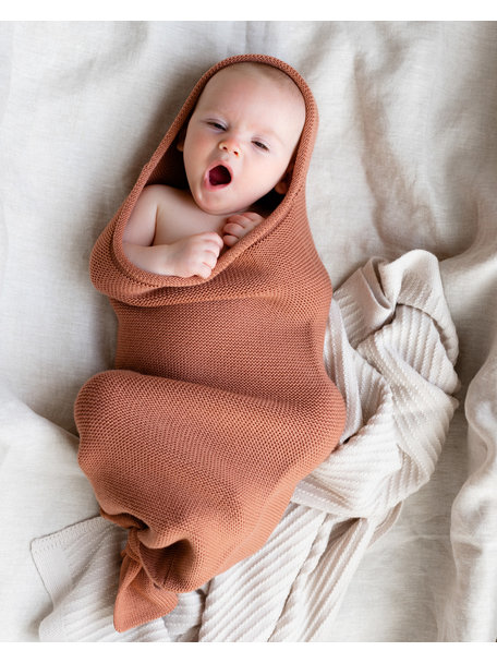 Hvid Baby cocoon merino wool - brick