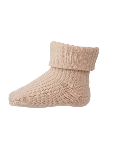 MP Denmark Wool Rib Turn Down Socks - Light Rose