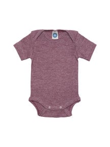 Cosilana Short Sleeved Baby Body Wool/Silk/Cotton - Burgundy