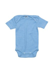 Cosilana Short Sleeved Baby Body Wool/Silk/Cotton - Blue