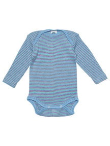 Cosilana Baby Body Wool/Silk/Cotton Striped - Blue/Brown