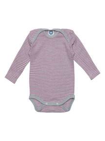Cosilana Baby Body Wool/Silk/Cotton Striped - Grey/Pink