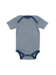 Cosilana Short Sleeve Baby Body Striped Wool/Silk - Blue