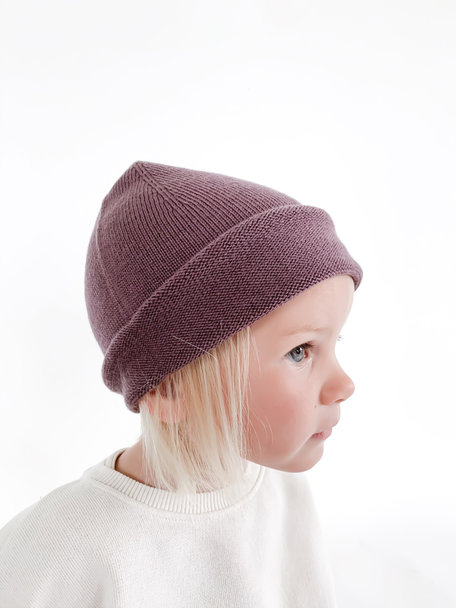 Hvid Efa beanie - viola