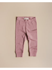 Unaduna Baby leggings pointelle wool/silk - cameo rose