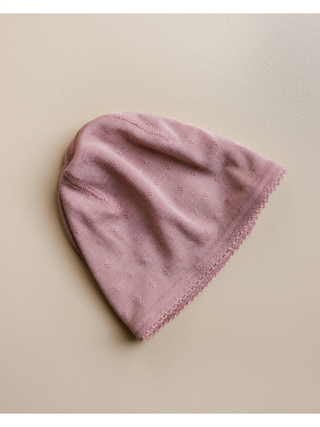 Unaduna Beanie pointelle wool/silk - cameo rose