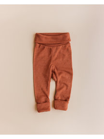 Unaduna Baby pants pointelle 2 in 1 feet wool/silk - umbre
