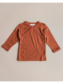 Unaduna Baby wrap-around shirt pointelle wool/silk - umbre