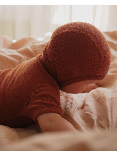 Unaduna Bonnet with press stud wool - umbre