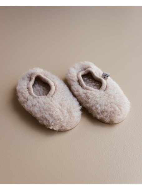 Alwero Wool plush ballerina slippers  - beige