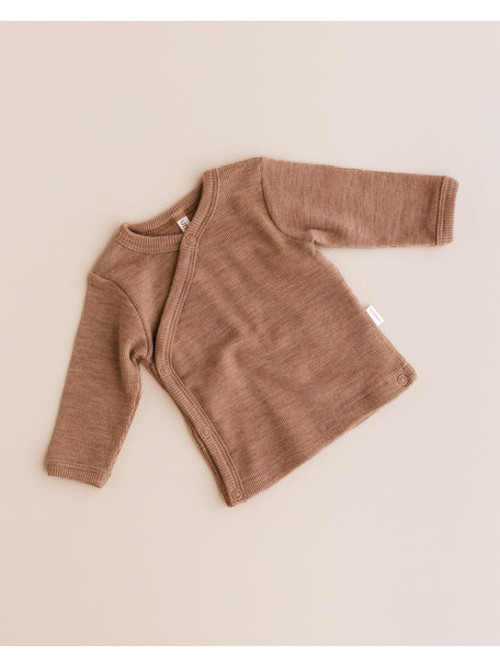 Unaduna Baby wrap-around cardigan wool - semla