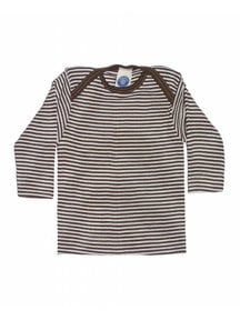 Cosilana Baby Shirt Striped Wool/Silk - Brown