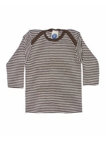 Cosilana Baby Shirt Striped Wool/Silk - Brown