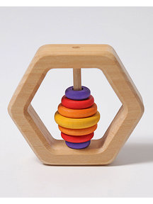Grimm's Coloured Wooden Baby Rattle