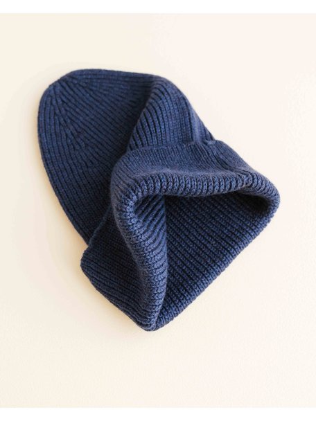 Hvid Beanie Fonzie - blue