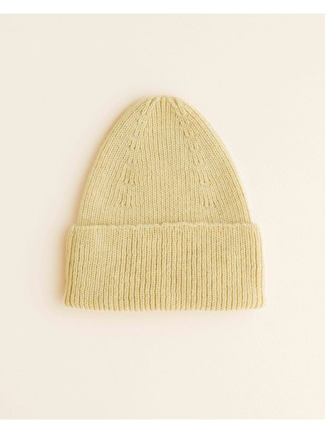 Hvid Beanie Fonzie - light yellow