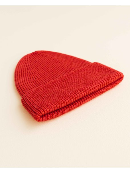 Hvid Beanie Fonzie - red