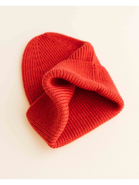 Hvid Beanie Fonzie - red