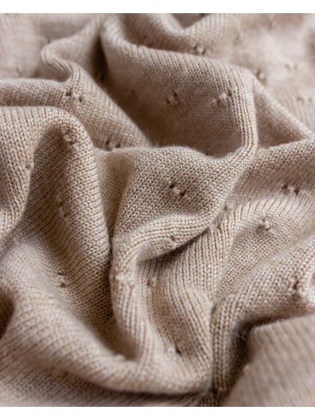 Hvid Merino wool baby blanket Bibi - sand