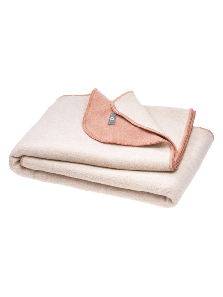 Disana Wool double face blanket - rose/natural