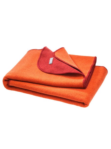 Disana Wool double face blanket - burgundy/orange