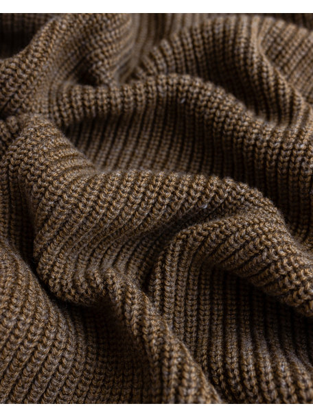 Hvid Rib blanket Blanka - walnut