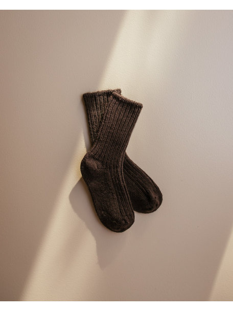 Joha Wool children's socks - dark brown