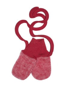 Cosilana Mittens Wool Fleece - red