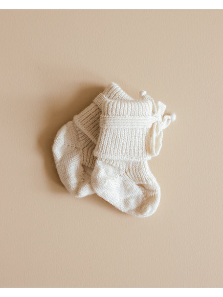 Hirsch Natur Newborn Socks Wool - Natural