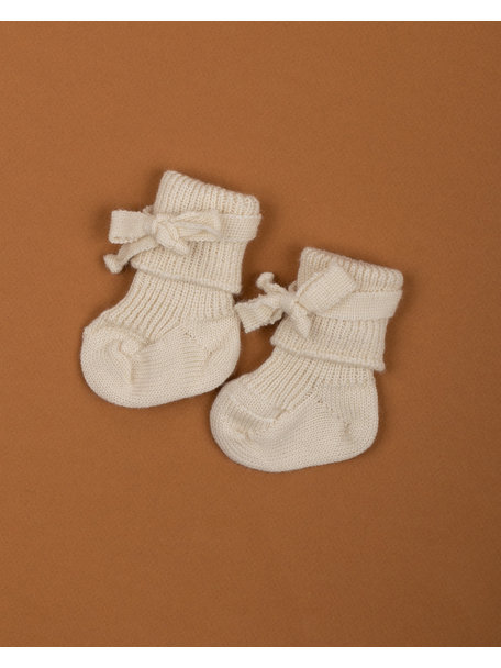 Hirsch Natur Newborn Socks Wool - Natural