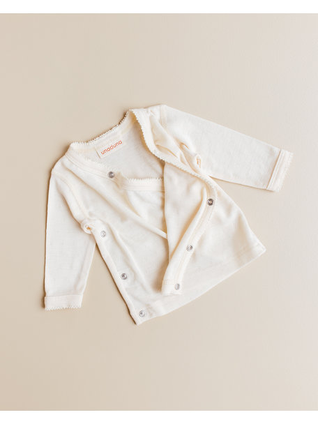 Unaduna Baby wrap-around shirt pointelle wool/silk - munkki
