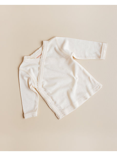 Unaduna Baby wrap-around shirt pointelle wool/silk - munkki