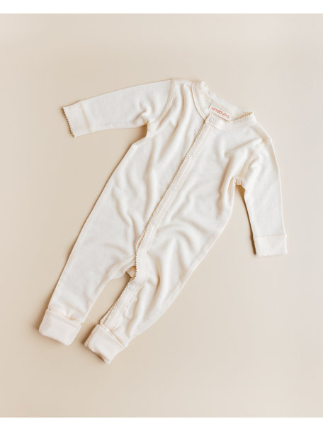 Unaduna Onesie pointelle 2 in 1 feet wool/silk - munkki