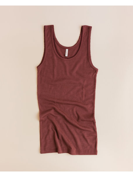 Unaduna Singlet tiny rib wool - henna dune