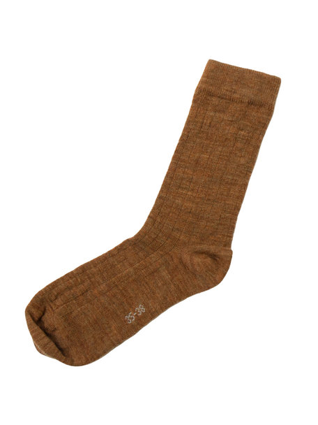 Joha Wool rib socks - copper