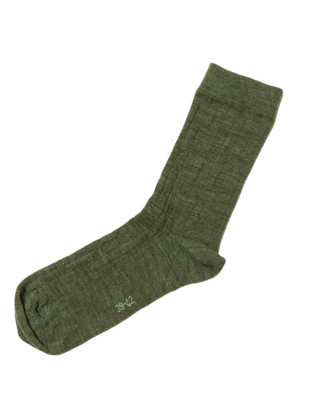 Joha Wool rib socks - moss green