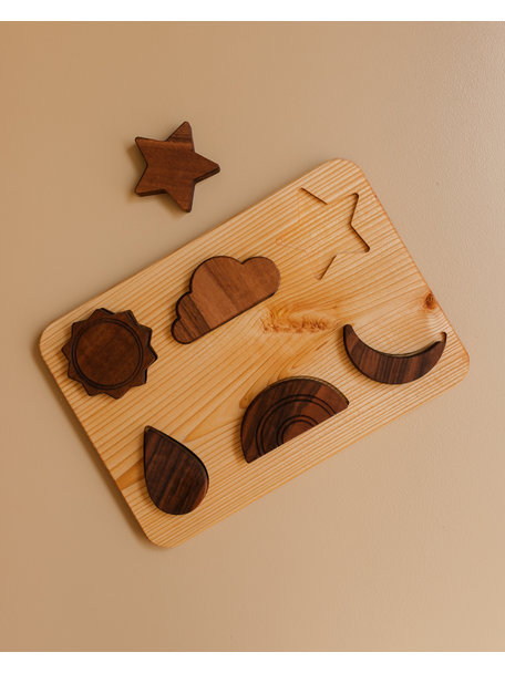 Spelenderwijs leren Wooden weather puzzle