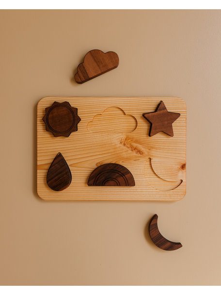 Spelenderwijs leren Wooden weather puzzle