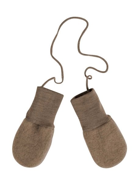 Engel Natur Mittens Wool Fleece - Walnut