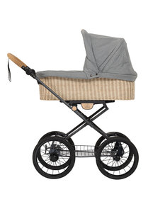 Naturkind Baby stroller Ida mottled grey - seat unit including braided baby basket