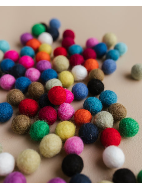 Handmade Felt balls 90 pcs - bold