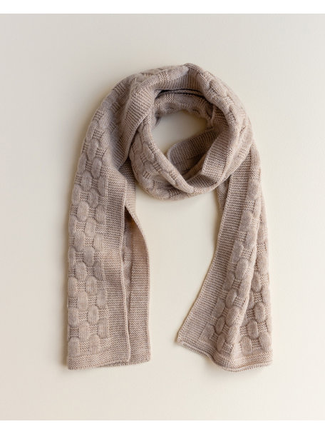 Hvid Wool scarf Fiona - sand