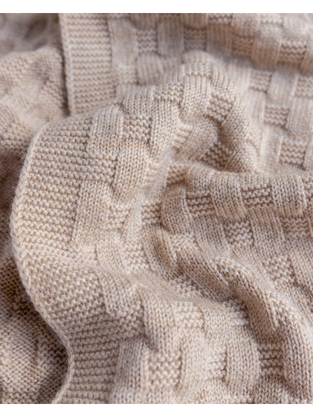 Hvid Wool scarf Fiona - sand
