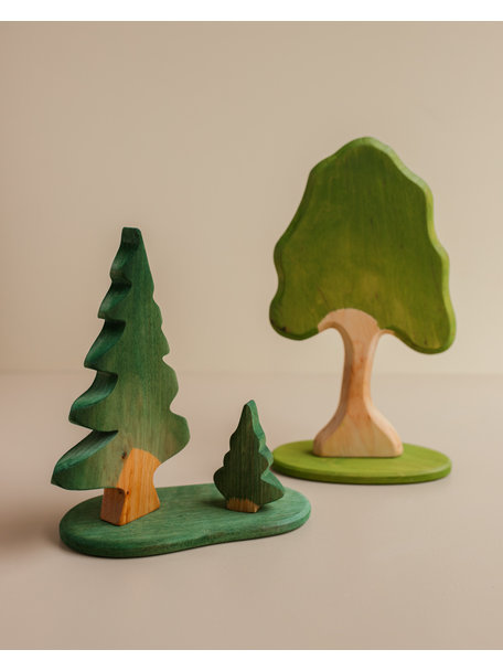 Handmade Pine trees with base - 3 pcs