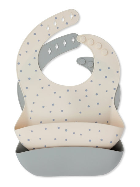 Konges Sløjd Baby bibs (2 pack) - ocean blue dot / light blue