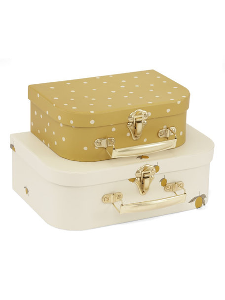 Konges Sløjd Suitcases set of 2 - lemon and dots